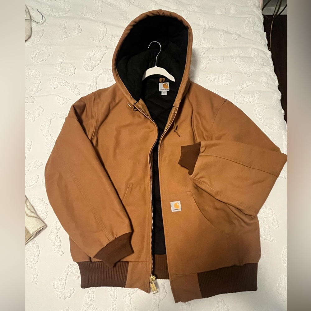 Carhartt Loose-Fit Firm Duck Insulated Flannel Lined Active Hooded Jacket